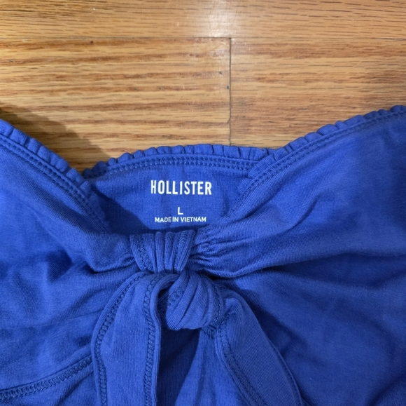 Hollister Easy Strapless Tie-bust Babydoll Top in Blue Size Large - Picture 4 of 5